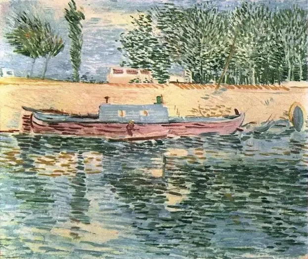 Nabrzeża Sekwany z łodziami, Les - Vincent van Gogh