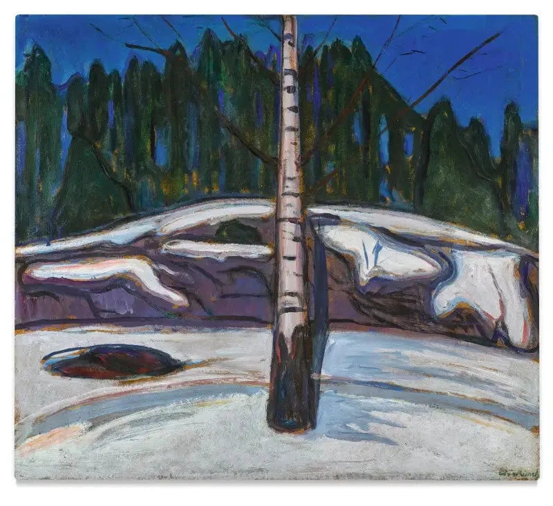 Brzoza w śniegu - Edvard Munch