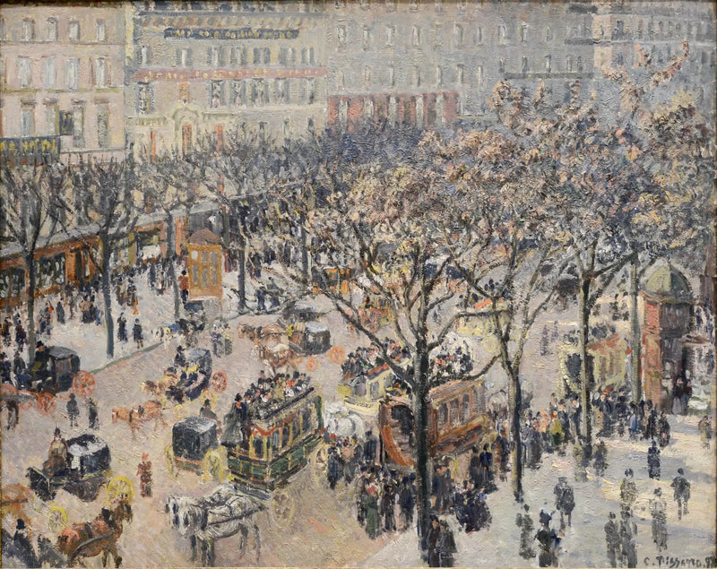Bulwar Włochów, Poranek, Słońce - Camille Pissarro
