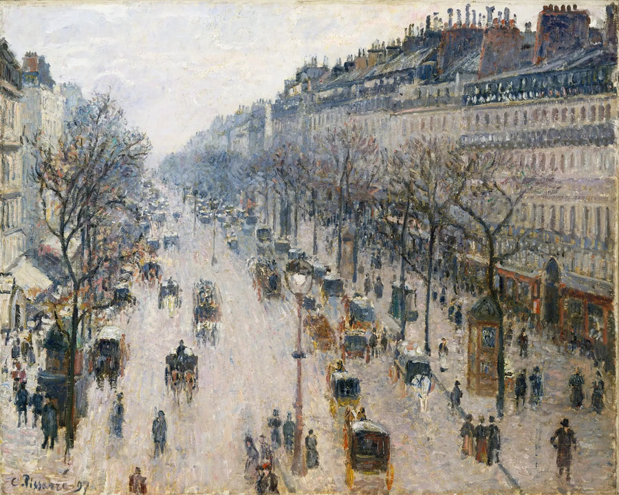 Bulwar Montmartre zimowym porankiem - Camille Pissarro