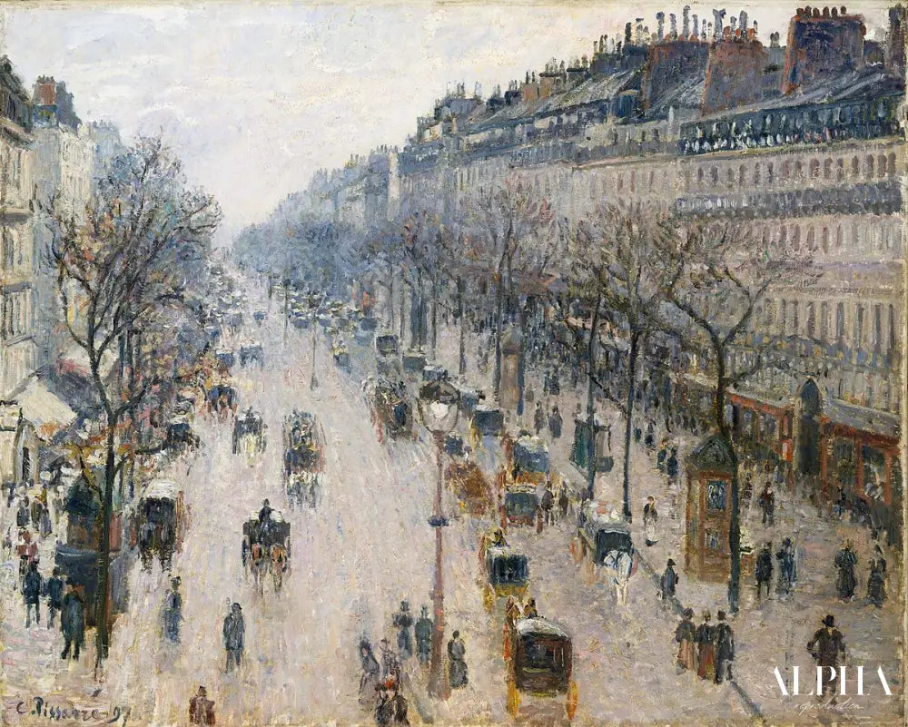 Boulevard Montmartre un matin d'hiver - Camille Pissarro - Reproductions de tableaux et peintures haut de gamme