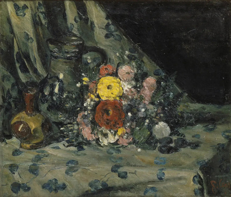 Bukiet z żółtym dahlia - Paul Cézanne