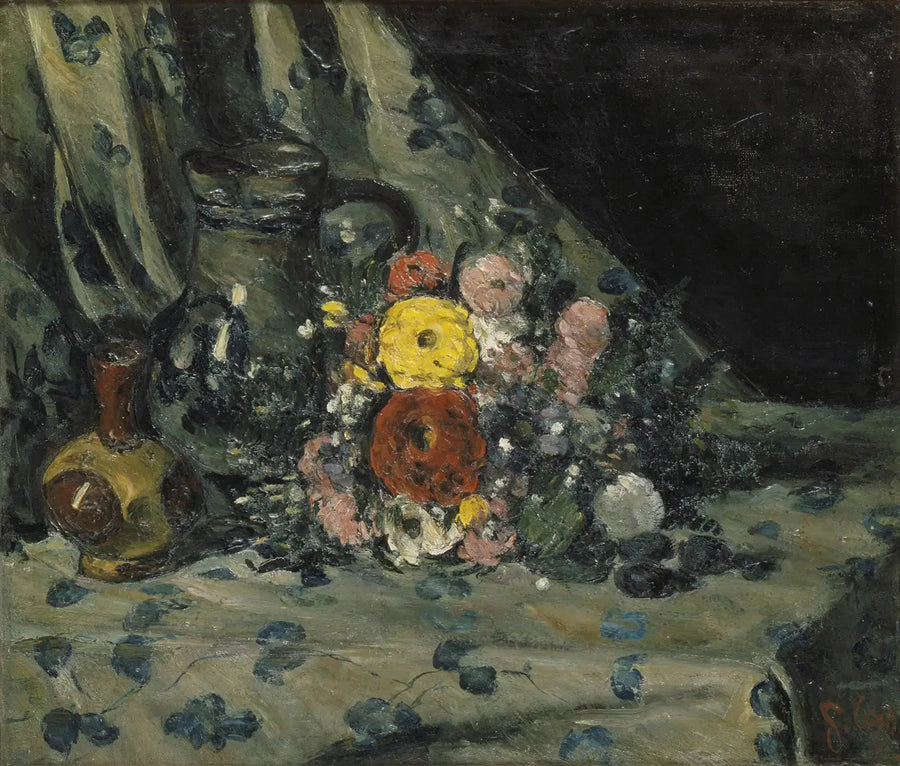 Bukiet z żółtym dahlia - Paul Cézanne