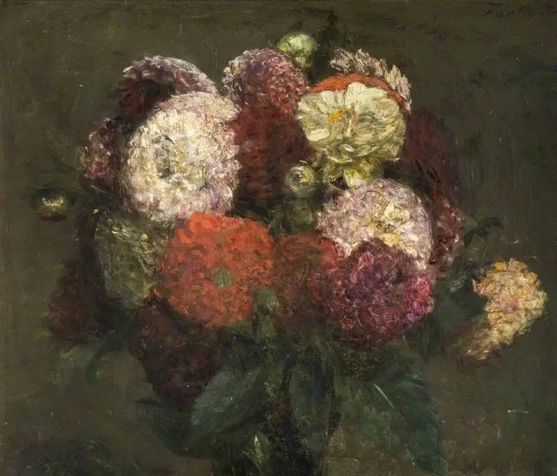 Bukiet dahlii - Henri Fantin-Latour