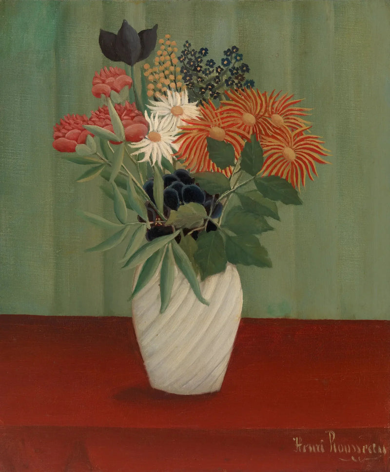 Bukiet kwiatów z margerytkami i tokio - Henri Rousseau