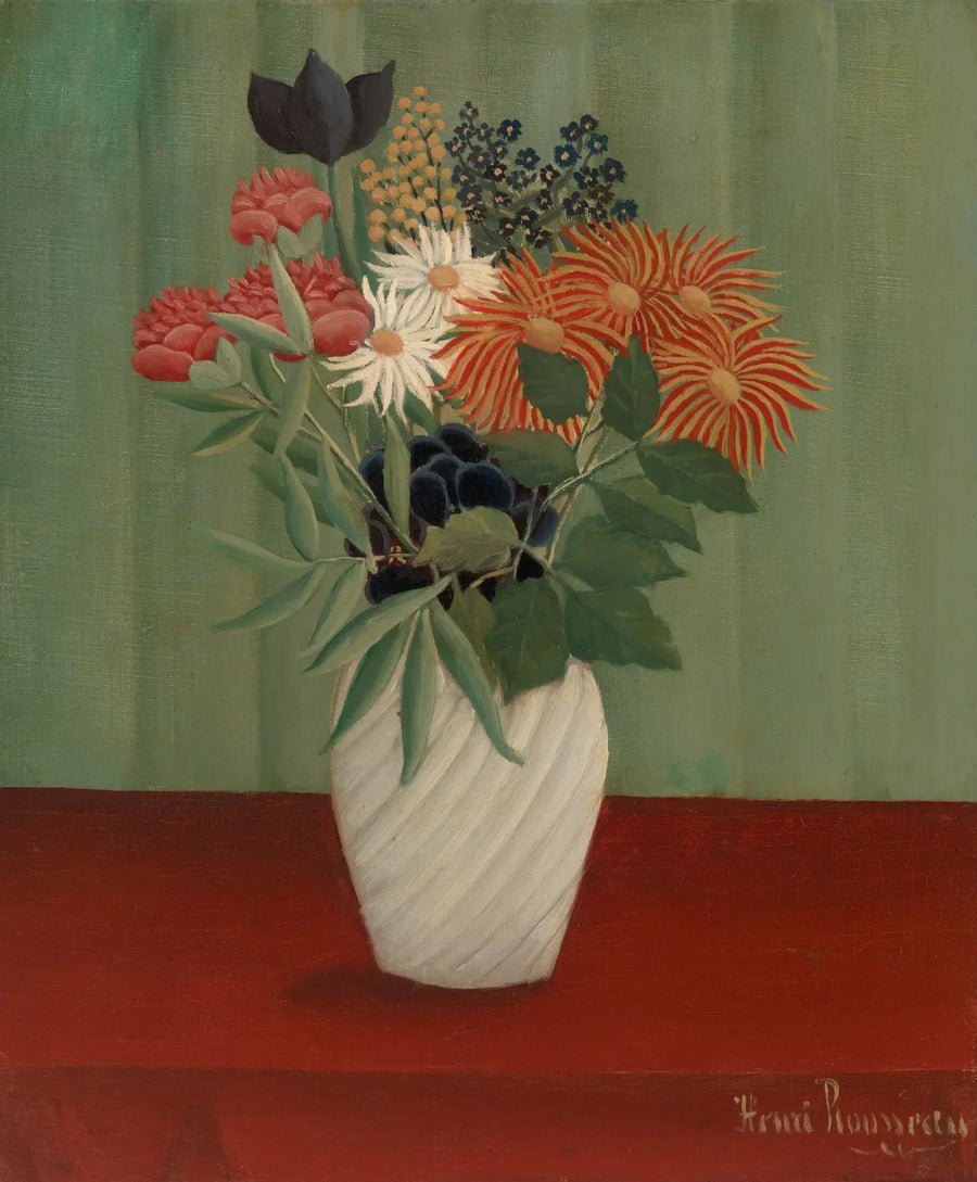 Bukiet kwiatów z margerytkami i tokio - Henri Rousseau