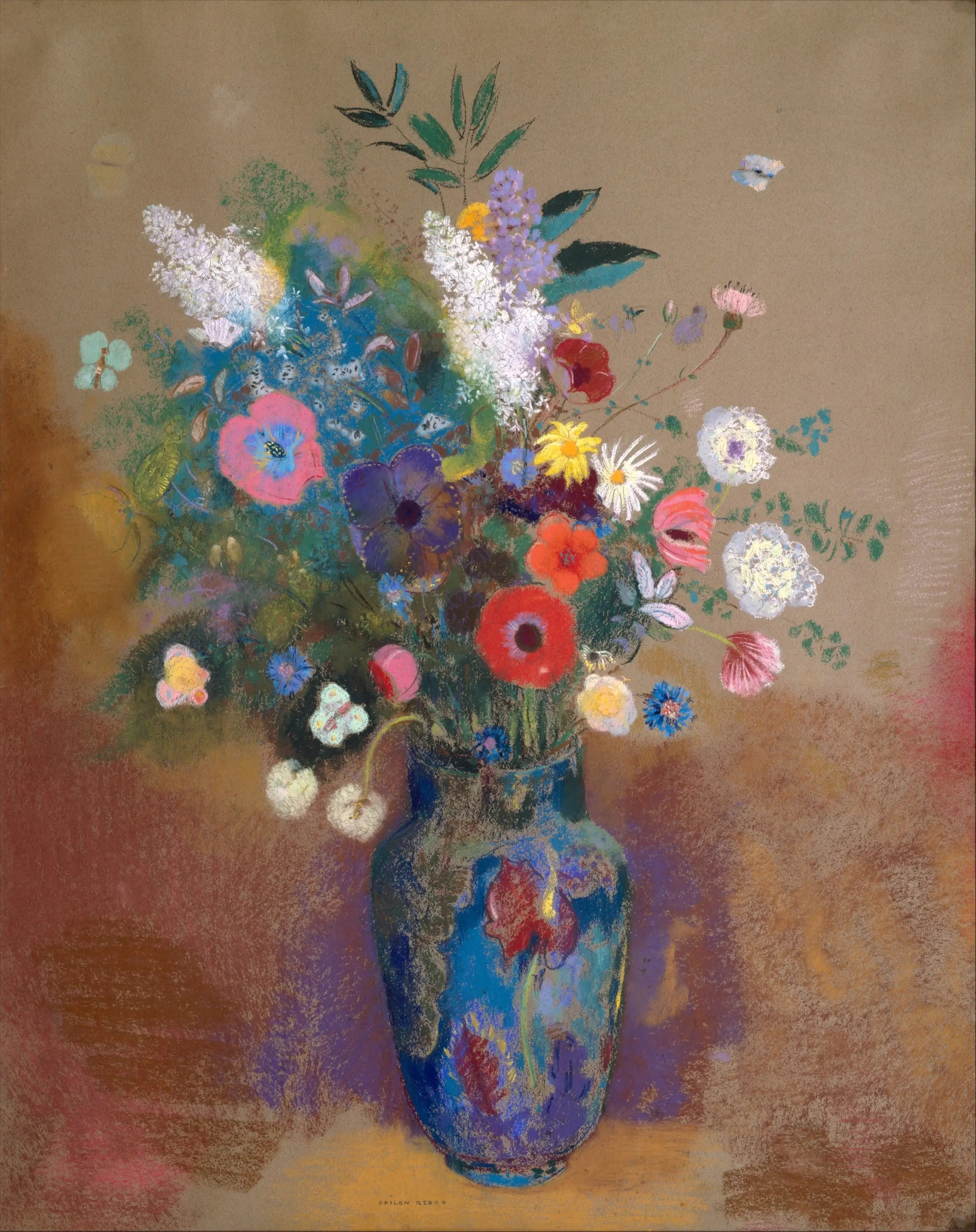Bouquet de fleurs - Odilon Redon image 1 reproduction artisanale de tableau