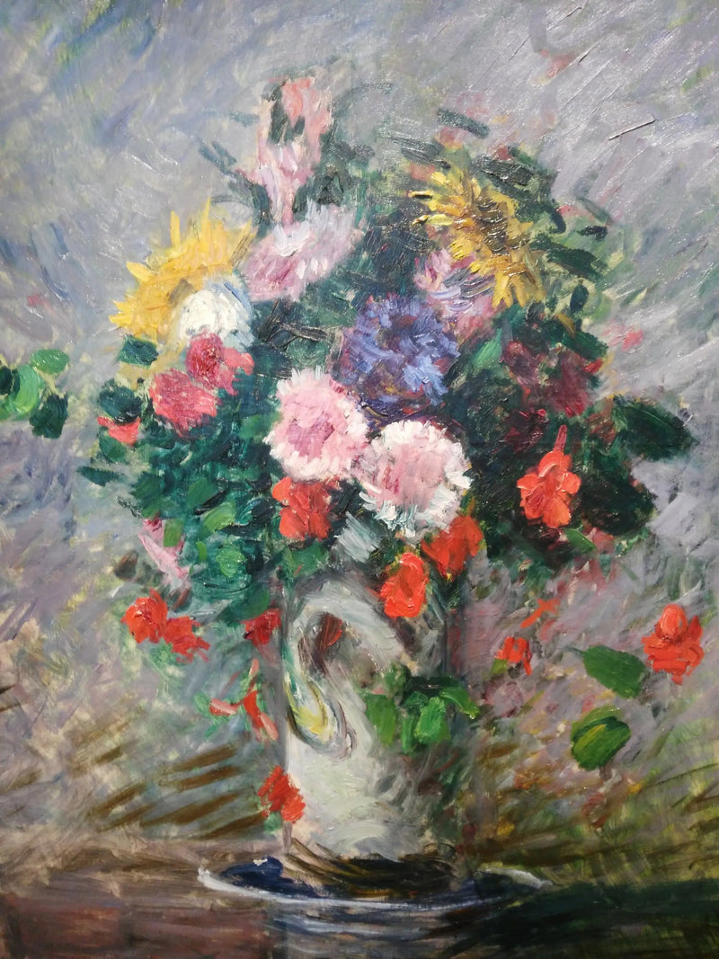 Bukiet stokrotek, kapusty i słoneczników w wazonie - Gustave Caillebotte