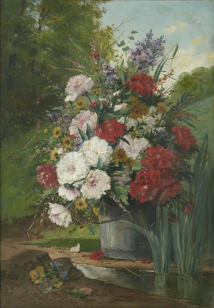 Bouquet de marguerites et pivoines – Eugène Henri Cauchois