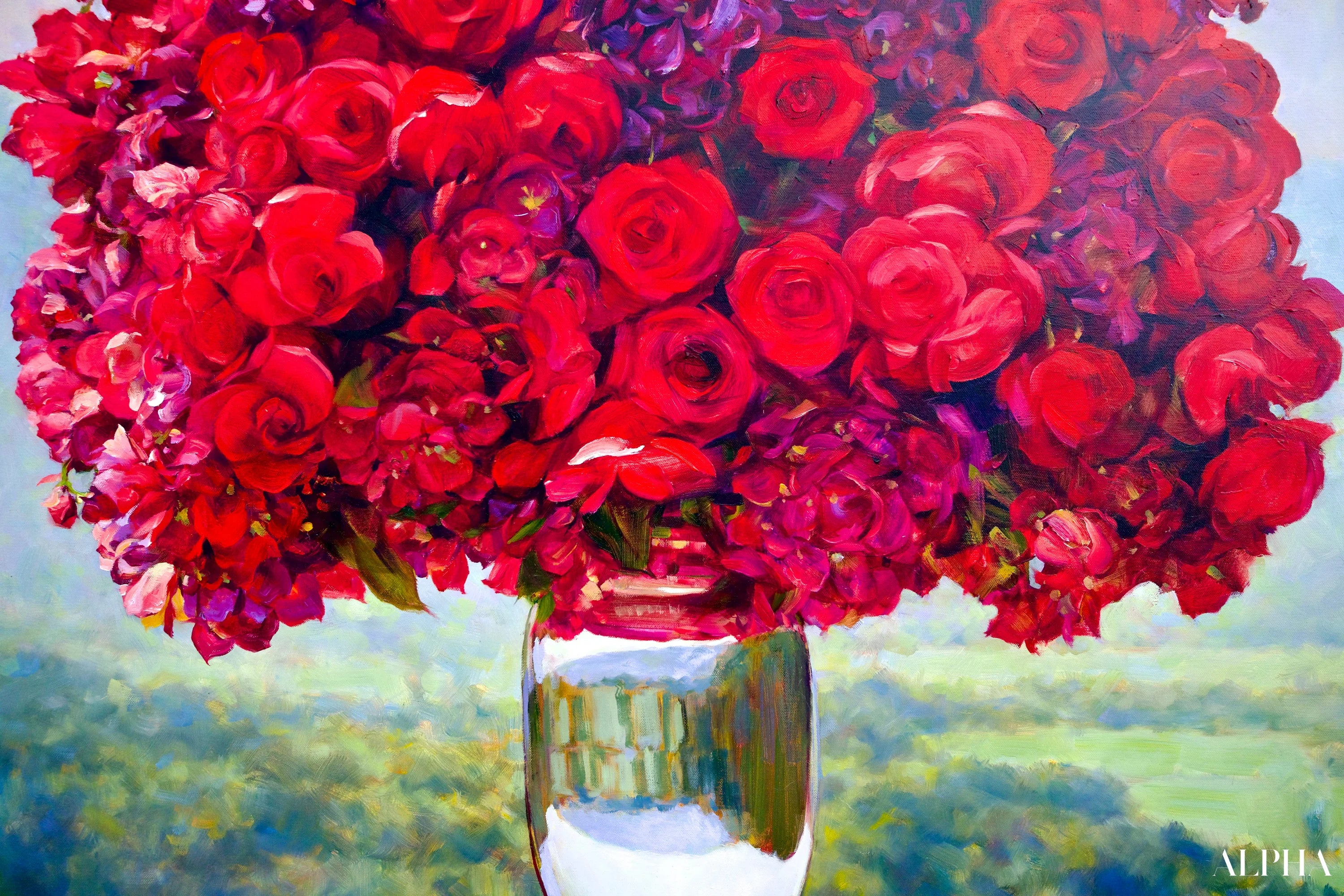 Bouquet de Rose | 100 x 130 cm Reproductions de tableaux à la peinture à l’huile