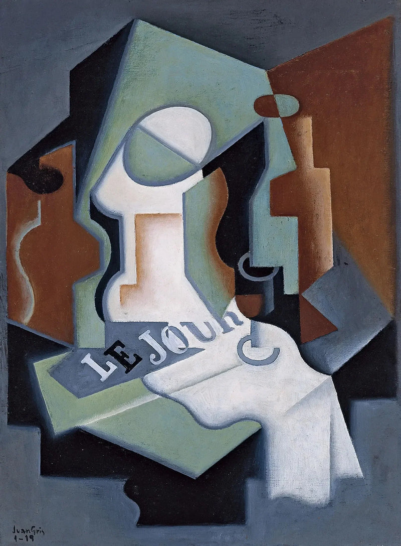 Butelka i talerz na owoce - Juan Gris