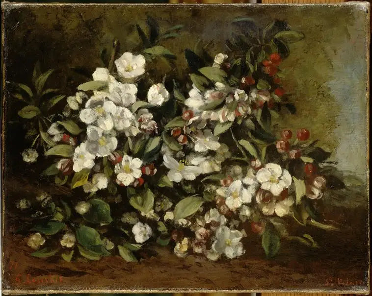 Gałązka jabłoni w kwiatach - Gustave Courbet