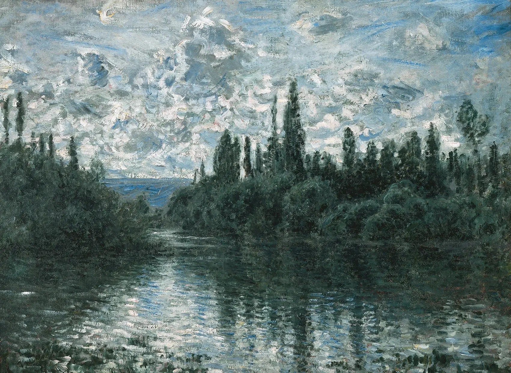 Reproduction du tableau « Bras de la Seine près de Vétheuil - Claude Monet » par Alpha Reproduction en peinture à l’huile