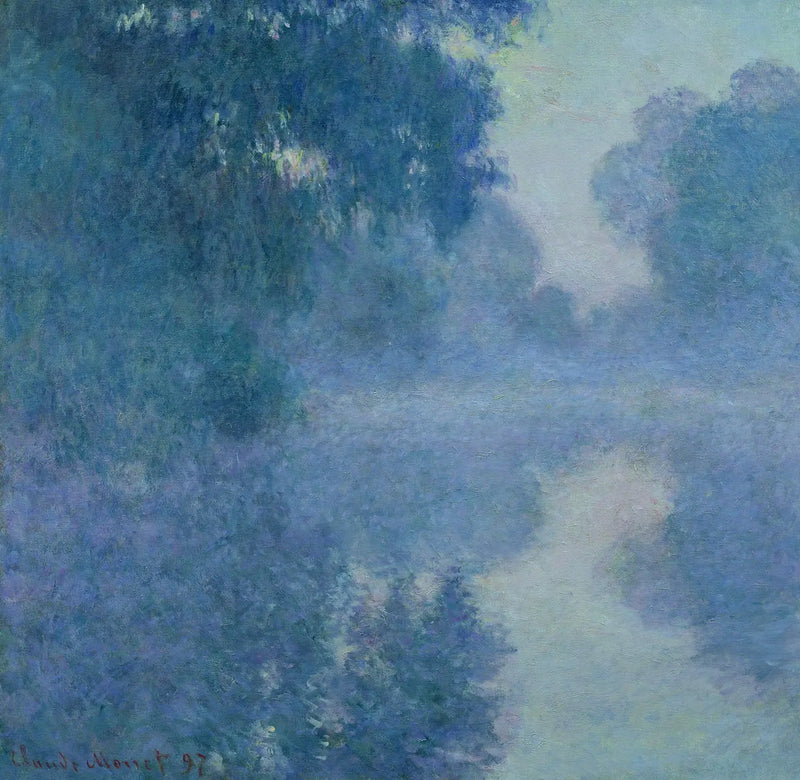 Ramię Sekwany w pobliżu Giverny, wschodzące słońce - Claude Monet