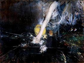 Ramię trzymające wazon z kwiatami - Giovanni Boldini