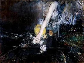 Ramię trzymające wazon z kwiatami - Giovanni Boldini