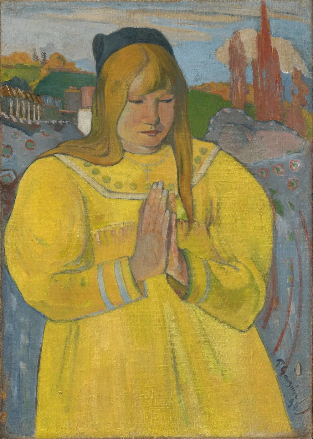 Reproduction du tableau « Bretonne en prière - Paul Gauguin » par Alpha Reproduction en peinture à l’huile