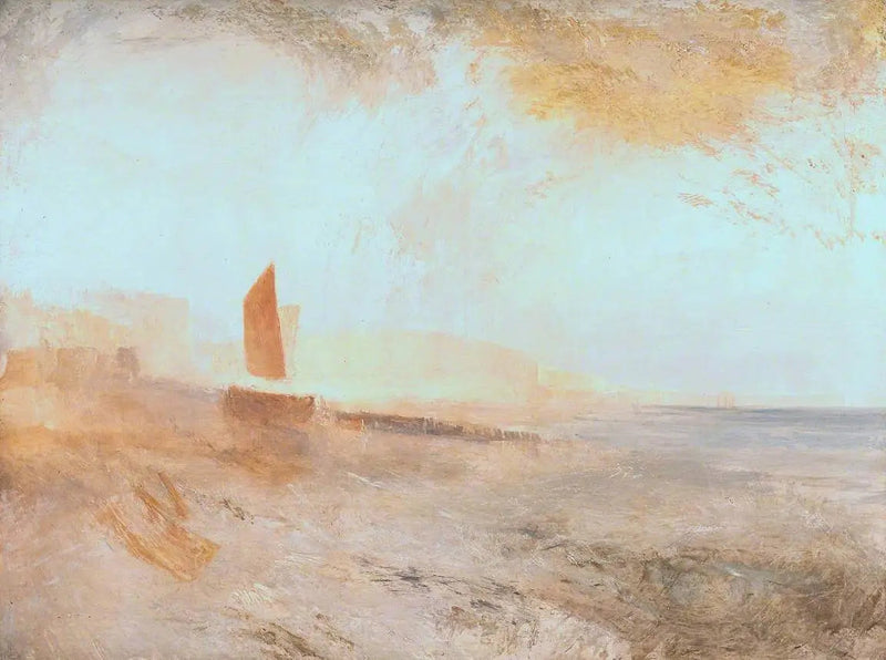 Brighton Beach, z Chain Pier w tle, od zachodu - J. M. W. Turner