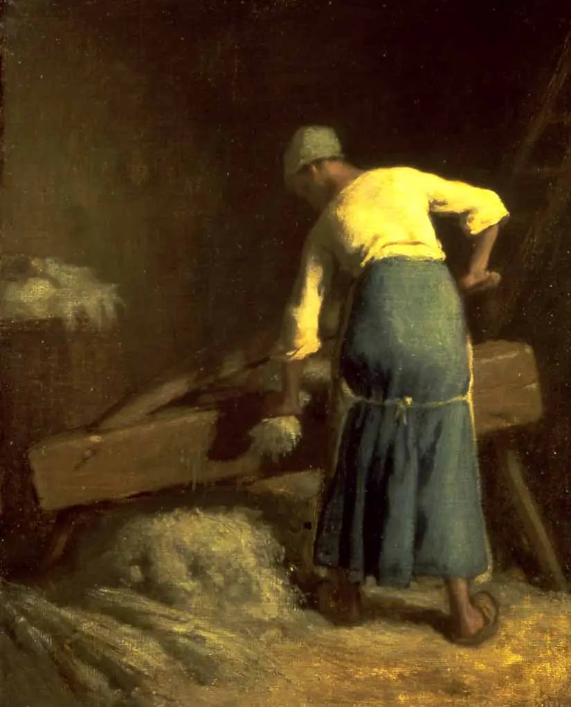 Przebijanie lnu - Jean-François Millet