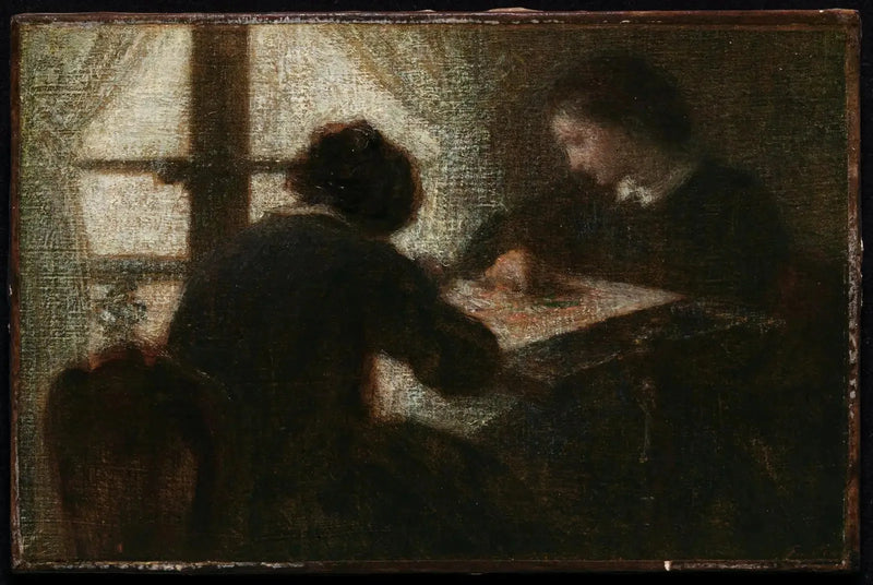 Haftujące przed oknem - Henri Fantin-Latour