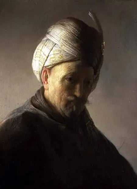Popiersie mężczyzny w turbanie - Rembrandt