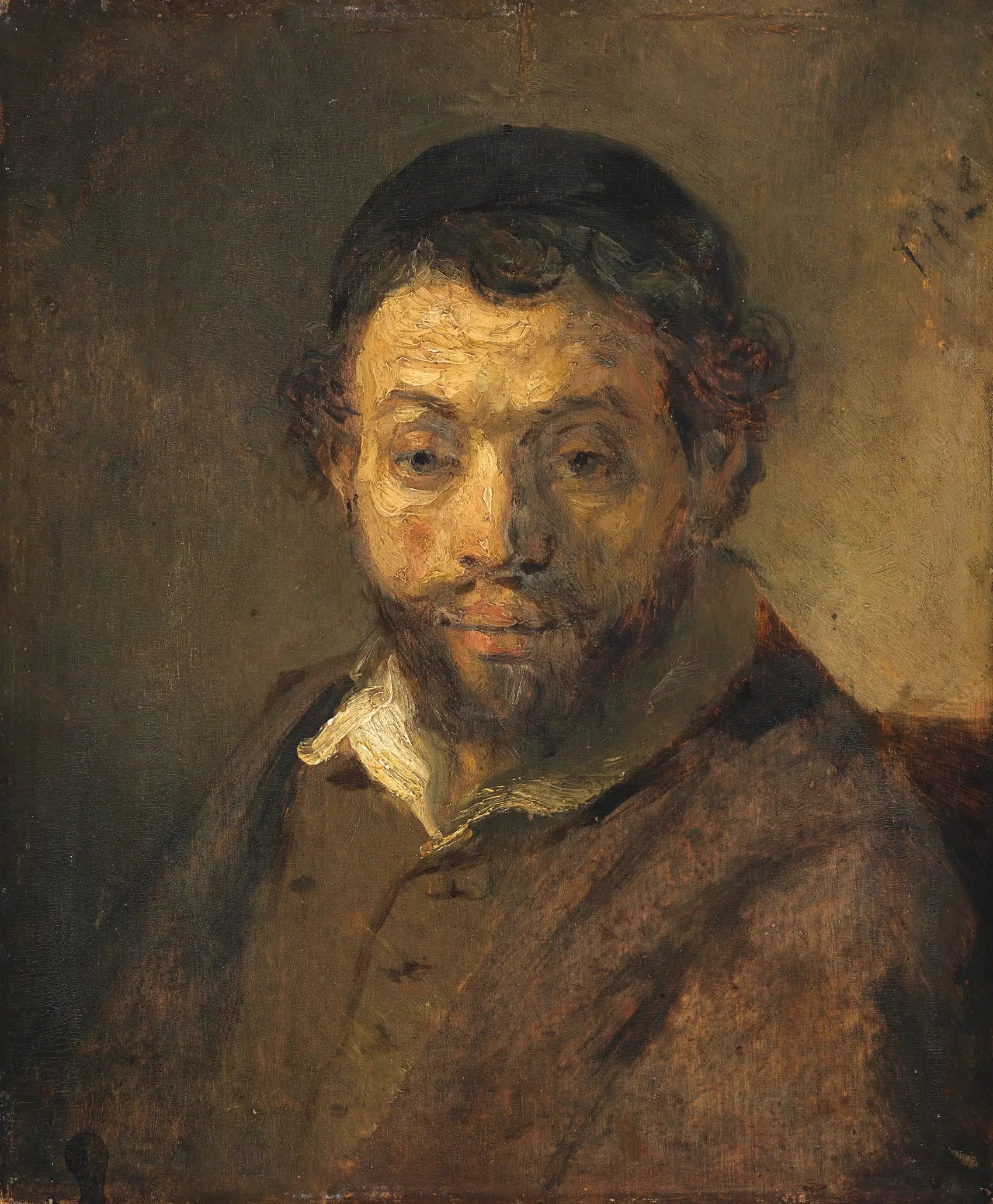 Reproduction du tableau « Buste d'un jeune juif - Rembrandt » par Alpha Reproduction en peinture à l’huile
