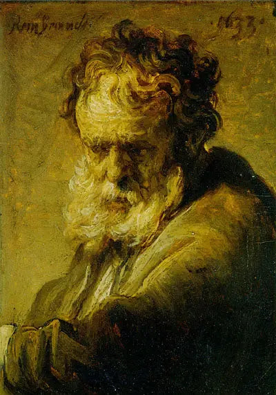 Buste d'un vieil homme barbu - Rembrandt image 1 copie peinte à la main à l’huile