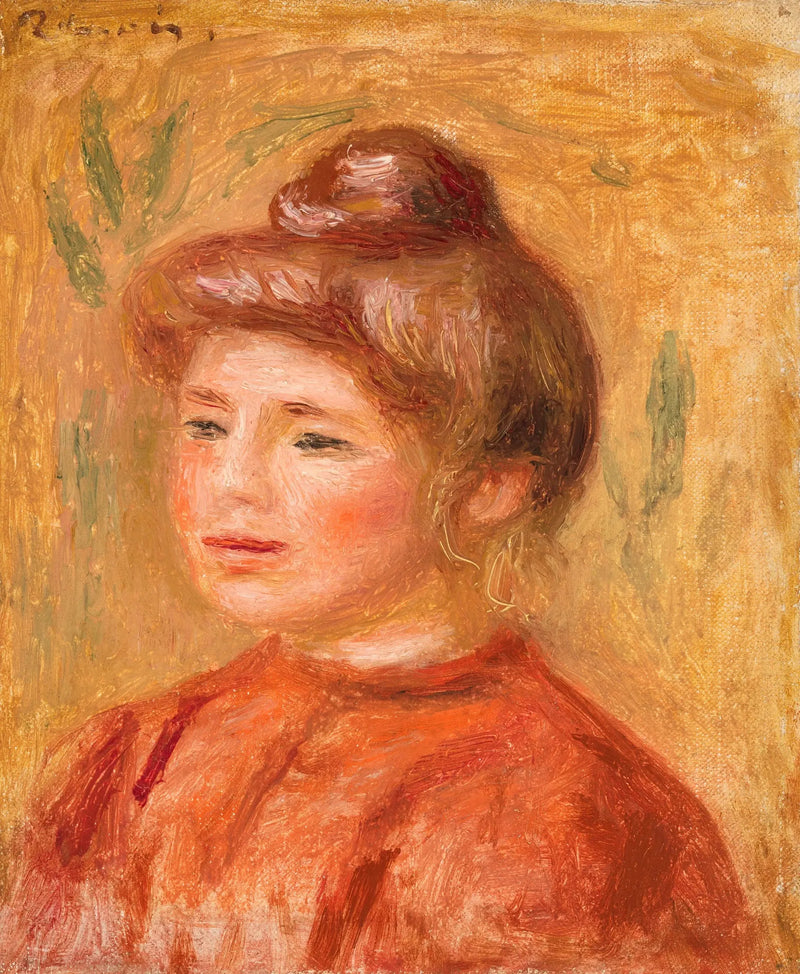 Popiersie kobiety w czerwieni - Pierre-Auguste Renoir