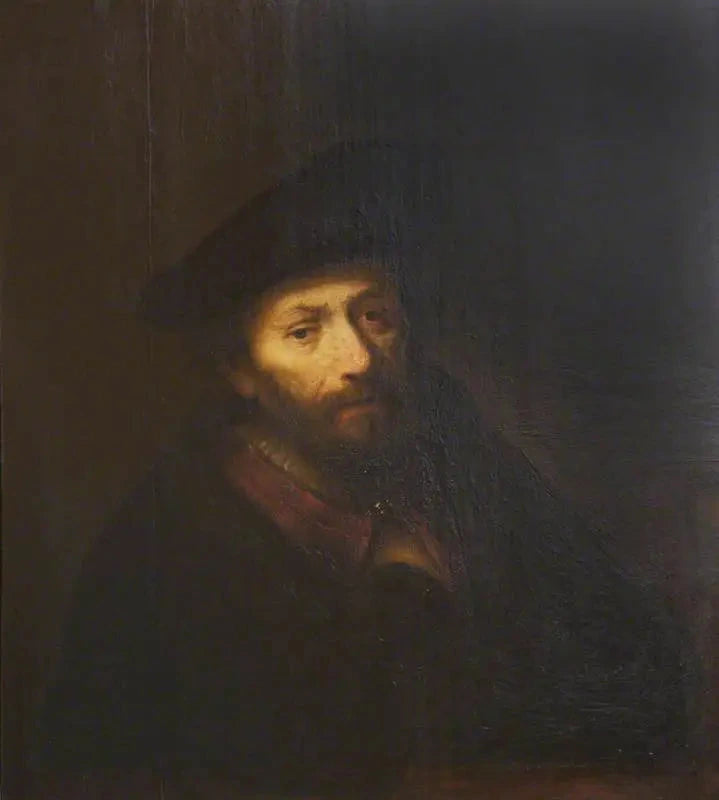 Popiersie mężczyzny z brodą i beretem - Rembrandt