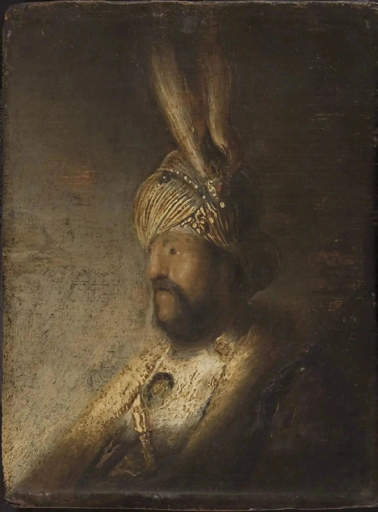 Buste d’homme au turban — Rembrandt, vers 1628–1650, Philadelphia Museum of Art