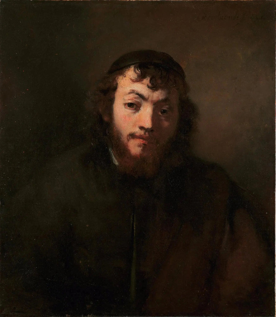 Portret młodego mężczyzny z brodą i czapką - Rembrandt