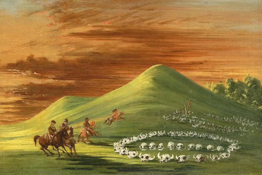 Grobowiec Butte de Mort, cmentarz Sioux, Górny-Misury - George Catlin