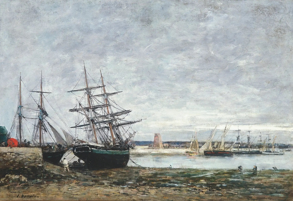 Camaret, marée basse dans la rade - Eugène Boudin image 1 copie peinte à la main à l’huile