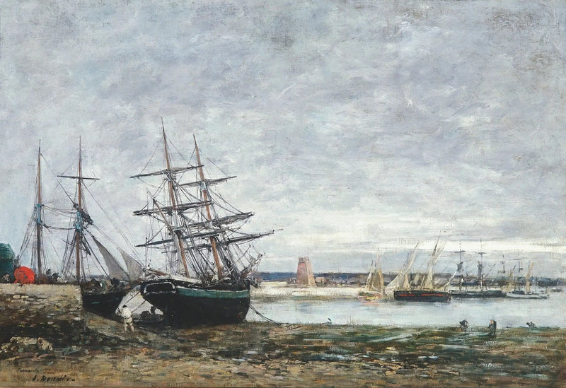 Camaret, odpływ w porcie - Eugène Boudin