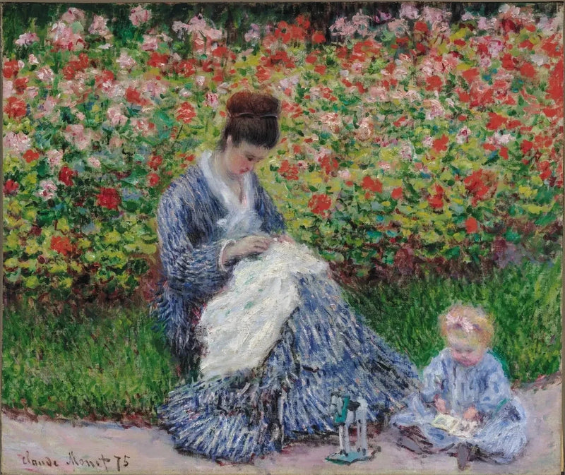 Camille Monet i dziecko w ogrodzie W382 - Claude Monet