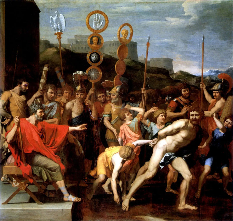 Camille przekazuje nauczycielowi Faléries jego uczniom - Nicolas Poussin