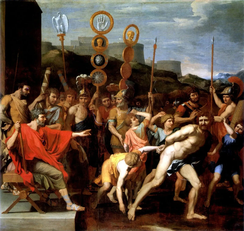 Camille przekazuje nauczycielowi Faléries jego uczniom - Nicolas Poussin