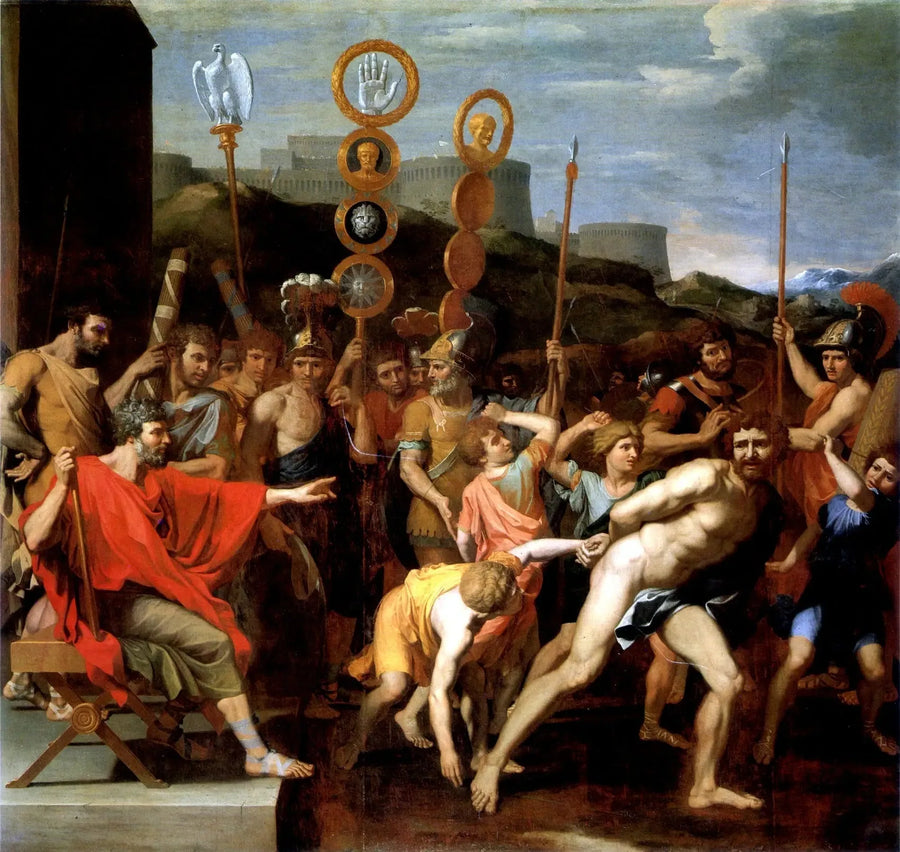 Camille przekazuje nauczycielowi Faléries jego uczniom - Nicolas Poussin