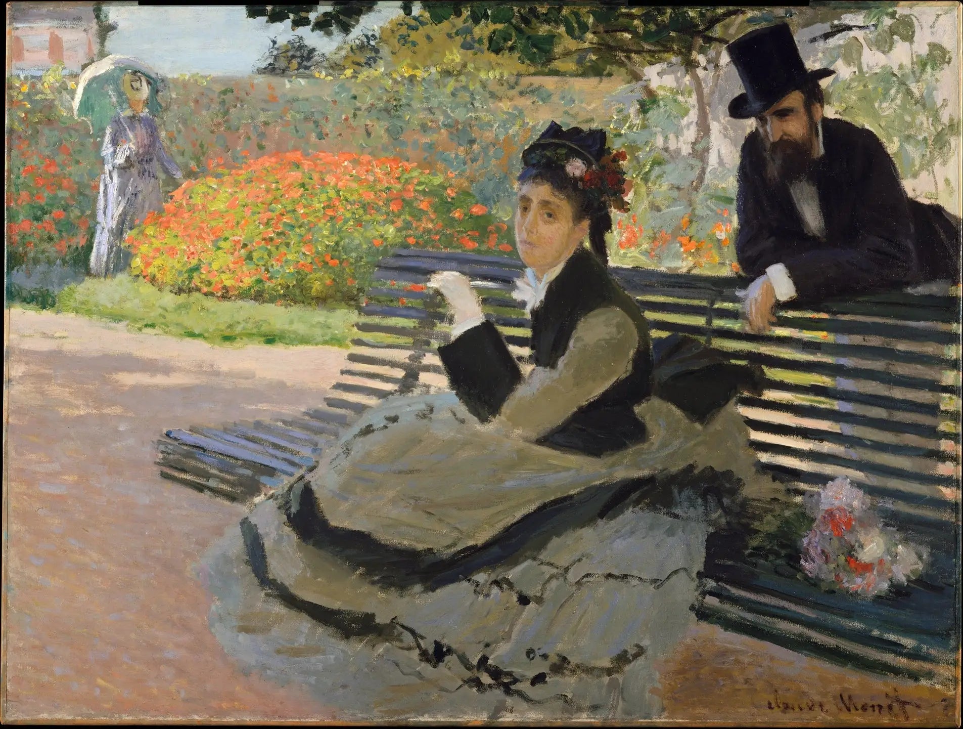Camille Monet sur un banc de jardin - Claude Monet image 1 copie de tableau peinte à la main