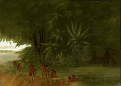 Obóz Mauhees - George Catlin