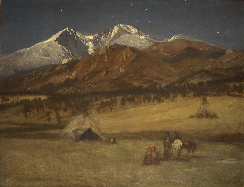 Indian camp - Wieczór - Albert Bierstadt