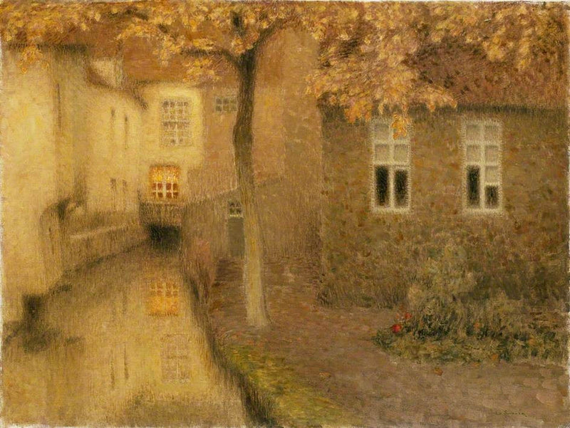 Kanał w Brugii o zmierzchu - Henri Le Sidaner