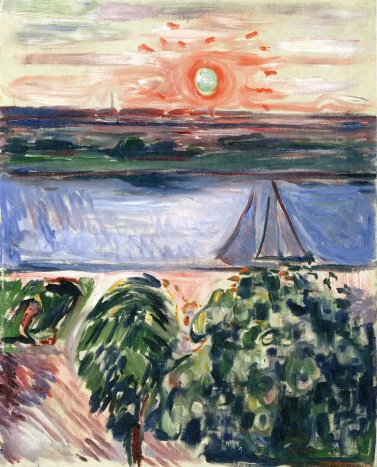 kanał przy zachodzie słońca - Edvard Munch
