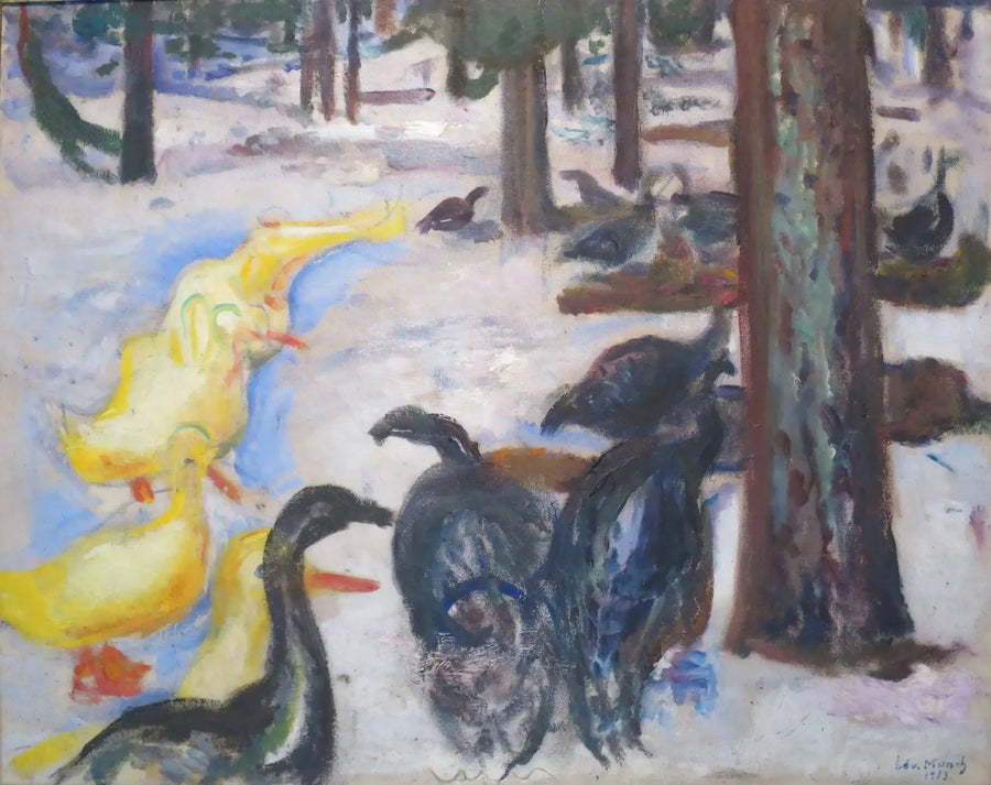 Kaczki i Indyki w śniegu - Edvard Munch