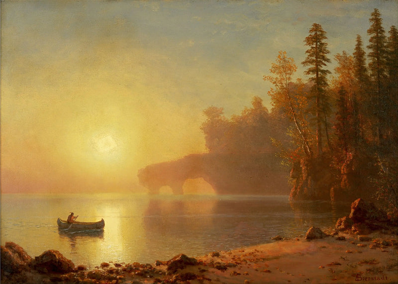 Indyjski kajak - Albert Bierstadt
