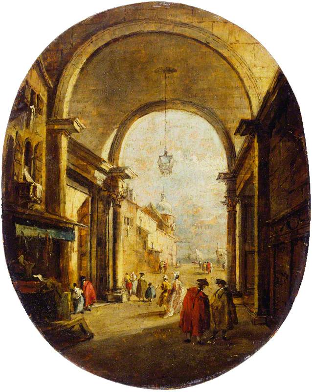 Capriccio z Łukiem Torre dell'Orologio - Francesco Guardi