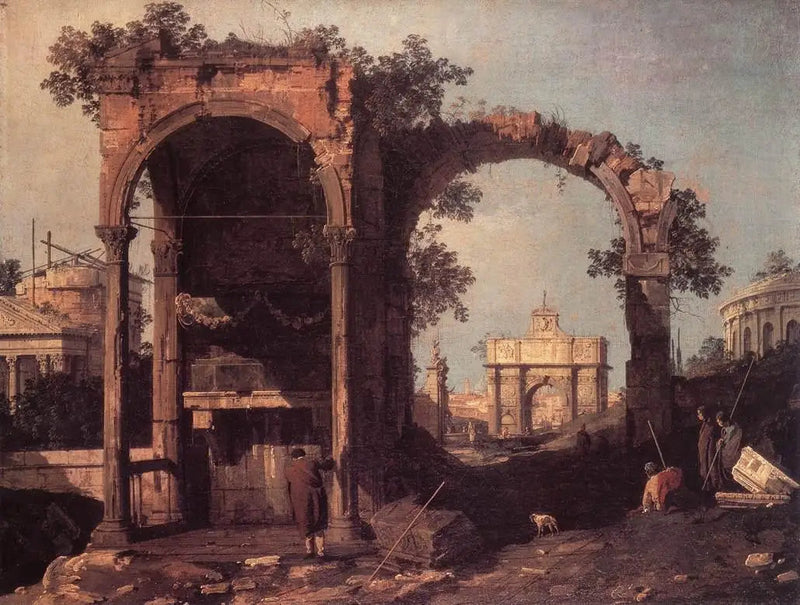 Kaprys z ruinami i klasycznymi budynkami - Canaletto