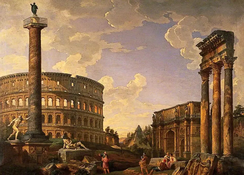 Kaprys rzymski, ruiny z Koloseum - Giovanni Paolo Panini