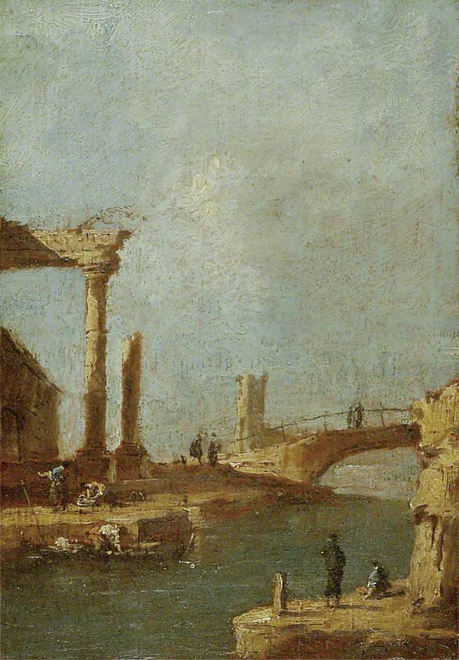 Capriccio : Ruiny i most - Francesco Guardi
