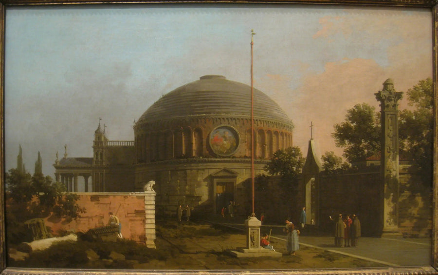 Capriccio: okrągły kościół z kopułą - Canaletto